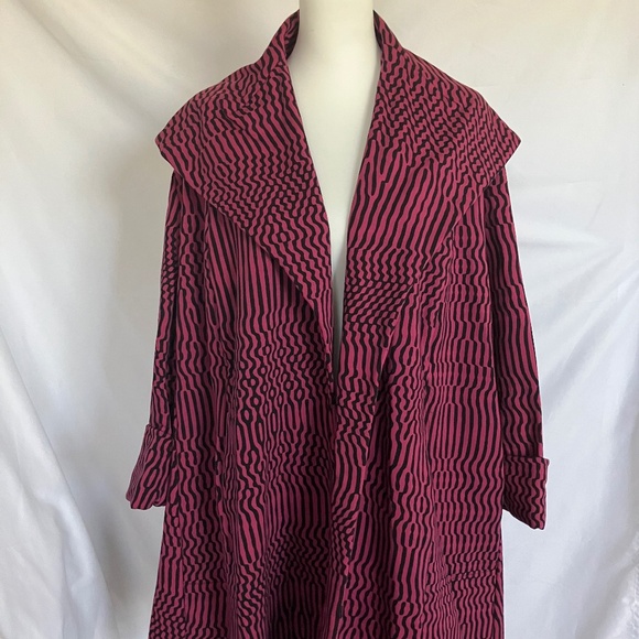 LOBO MAU Pink and Black Moirè Print Pom Jacket SOLD OUT - Picture 1 of 5